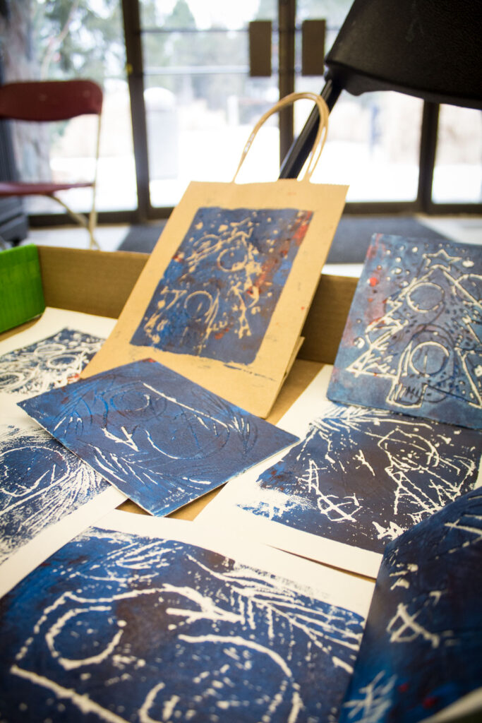 Accessible_MG_0458_WEB student paint art works being displayed