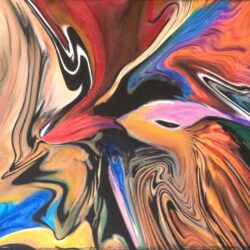 Abstract painting of a bird